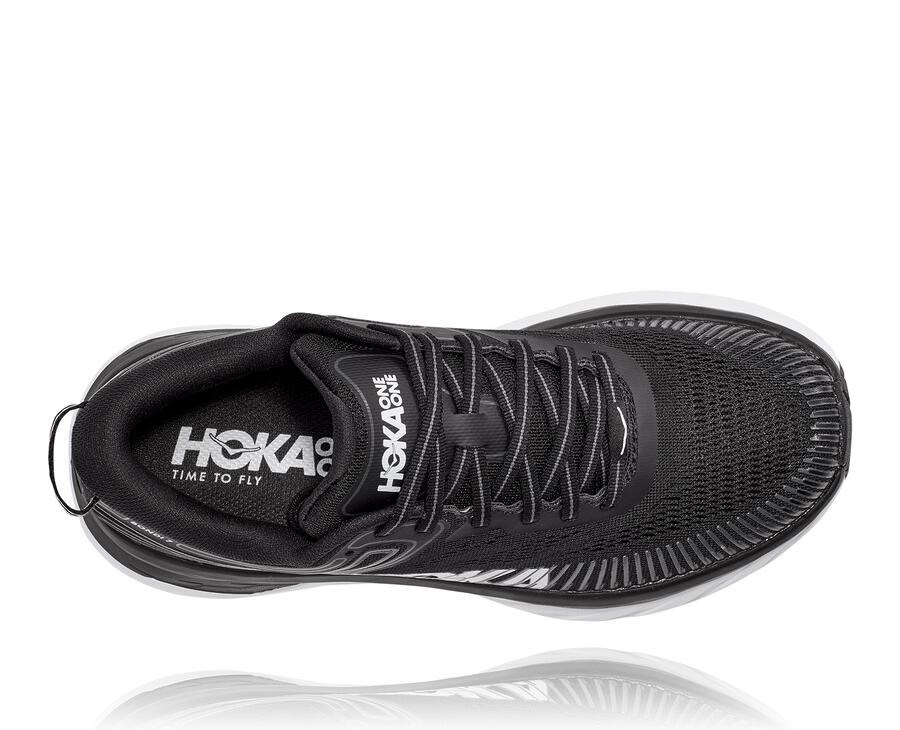 Tenis Hoka One One Mujer Negros/Blancos - Bondi 7 - EPDT31486